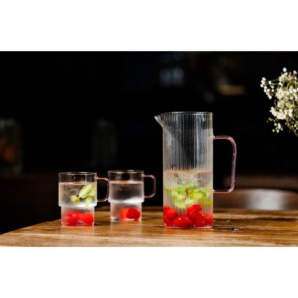 Rozā kapučīno stikla krūzes (2 gab.) 350 ml Livio – Vialli Design-image-2