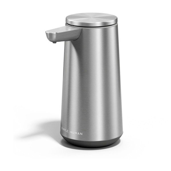Matētas sudraba krāsas nerūsējošā tērauda automātisks ziepju dozators 296 ml – simplehuman