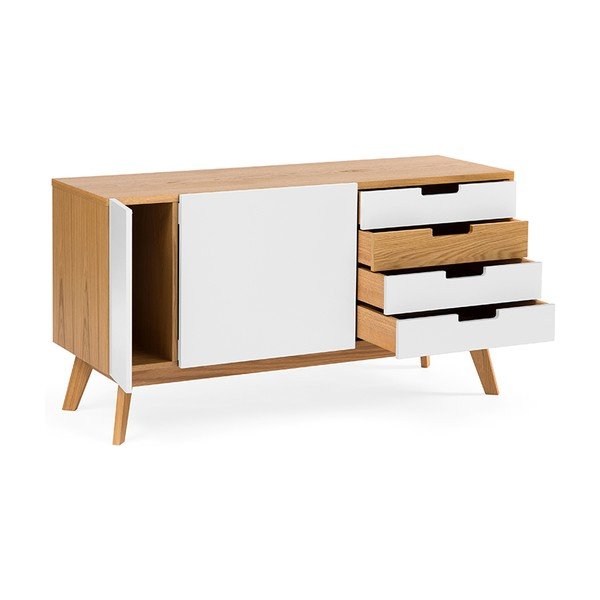 Balta kumode ar dabīgām detaļām Woodman Chaser-image-3
