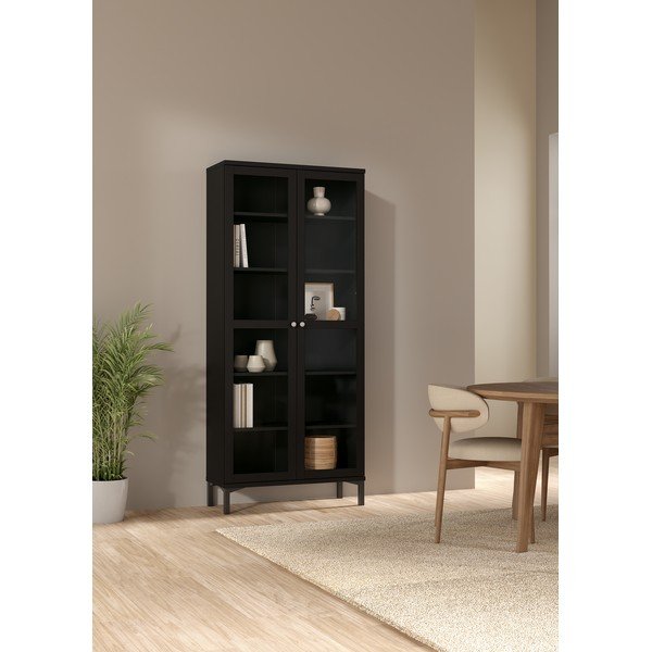 Melna vitrīna 89x203 cm Roma – Tvilum-image-1