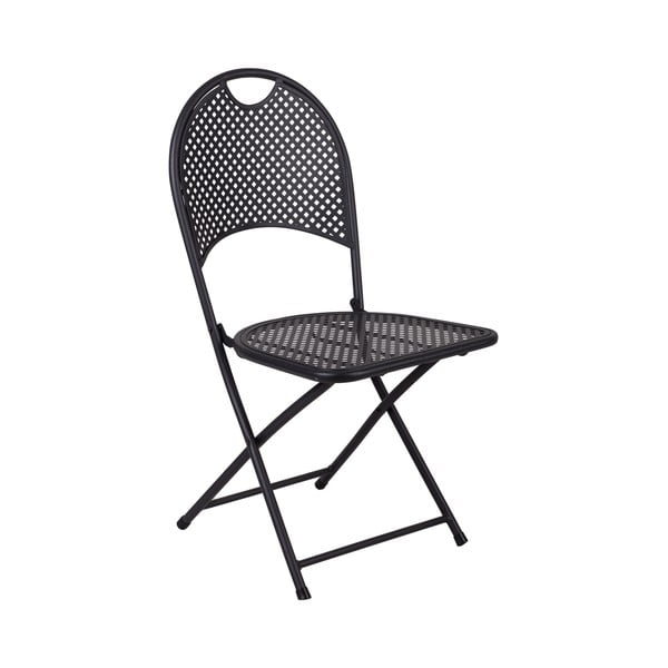 2 melnu saliekamo metāla krēslu komplekts Crido Consulting Iron
