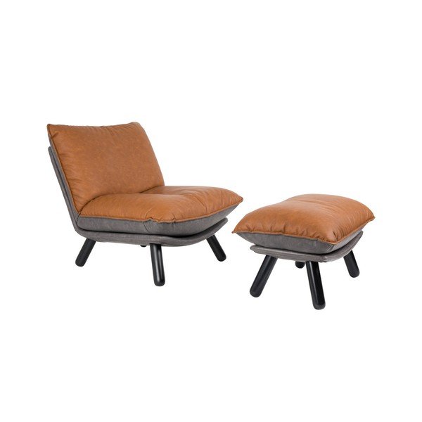 Brūns atpūtas krēsls Zuiver Lazy-image-1