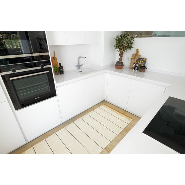 Okera dzeltens/krēmkrāsas iekštelpu un āra celiņa paklājs 60x200 cm Belle Ochre – Pappelina-image-3