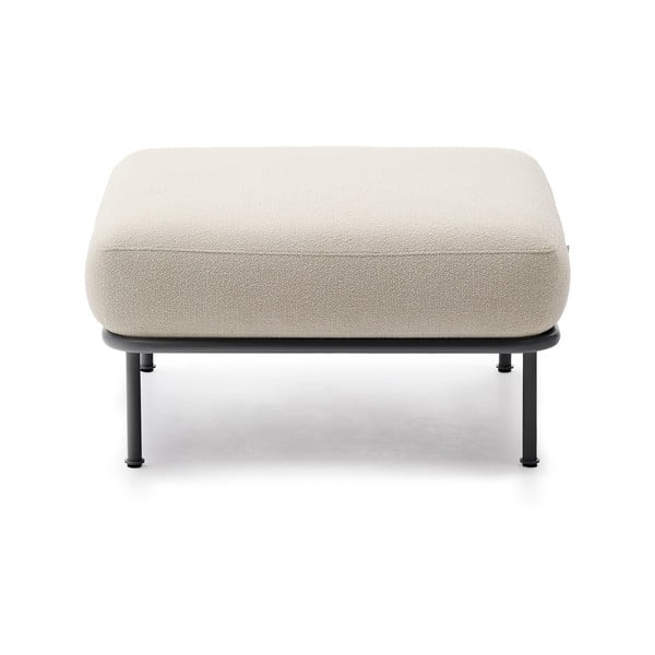 Bēšs kāju soliņš no buklē auduma Aurum – Kave Home
