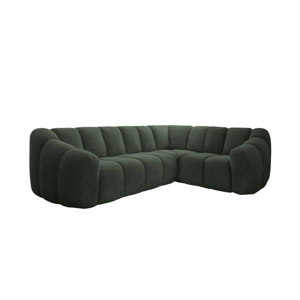 Tumši zaļš stūra dīvāns (ar labo stūri/L veida) Shell – Miuform