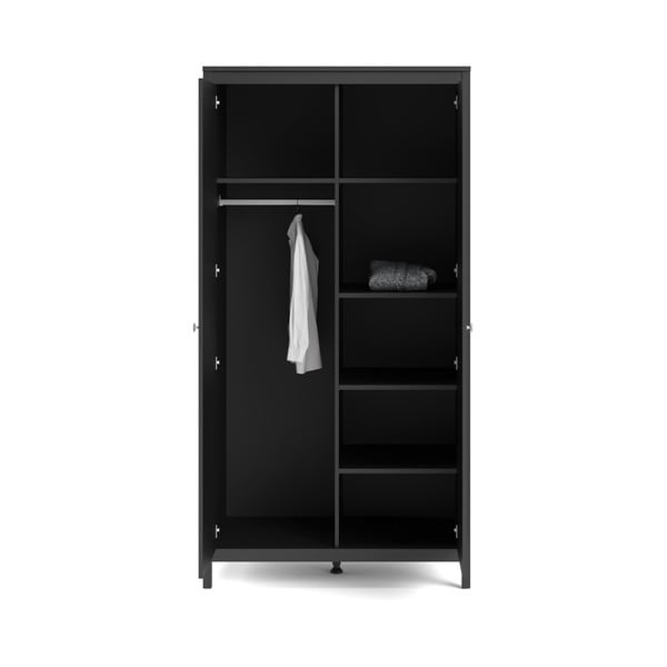 Melns drēbju skapis 102x199 cm Madrid – Tvilum-image-4