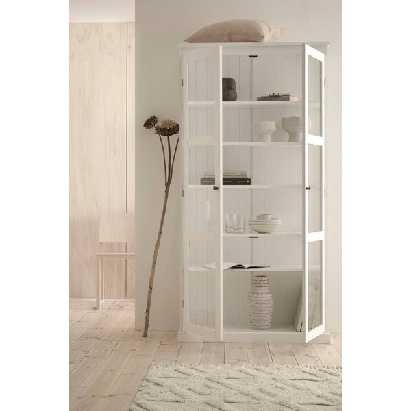 Balta vitrīna no MDF 98x193x34 cm Wilma – Ellos Home-image-2
