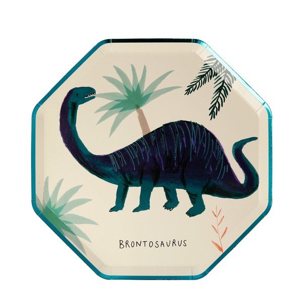 Papīra vienreizlietojamie šķīvji (8 gab.) Dinosaur Kingdom – Meri Meri-image-4