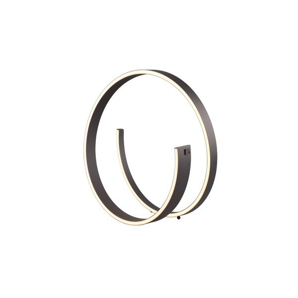 Melna LED galda lampa ar balss vadību/ar mobilās lietotnes vadību un metāla abažūru (augstums 45 cm) Cinardi – CINQUE-image-2