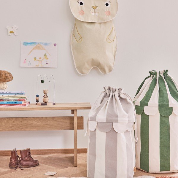 Krēmkrāsas tekstila piekaramais organizators 40x1x82 cm Darling Rabbit – OYOY Mini-image-1