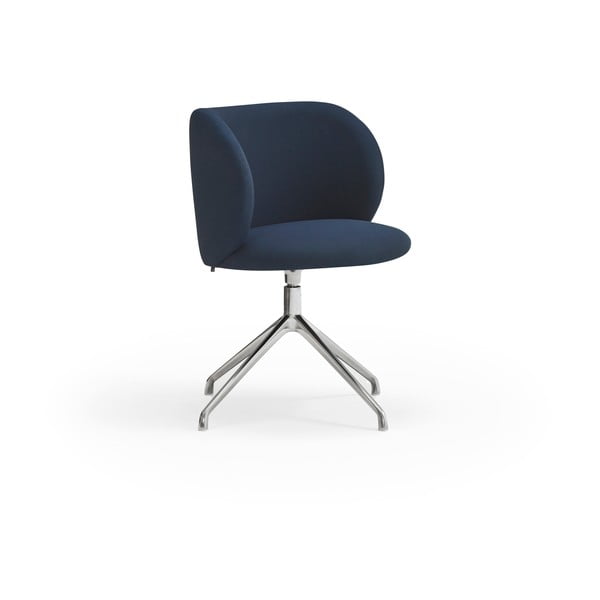 Tumši zils polsterēts ēdamistabas krēsls Mogi – Teulat