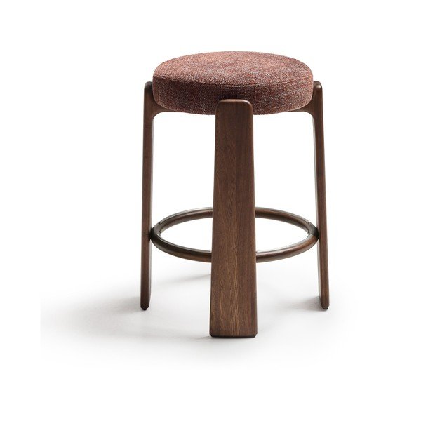 Brūna/tumša dabīga toņa oša masīvkoka bāra taburete (sēdekļa augstums 65 cm) Granite – Kave Home-image-2