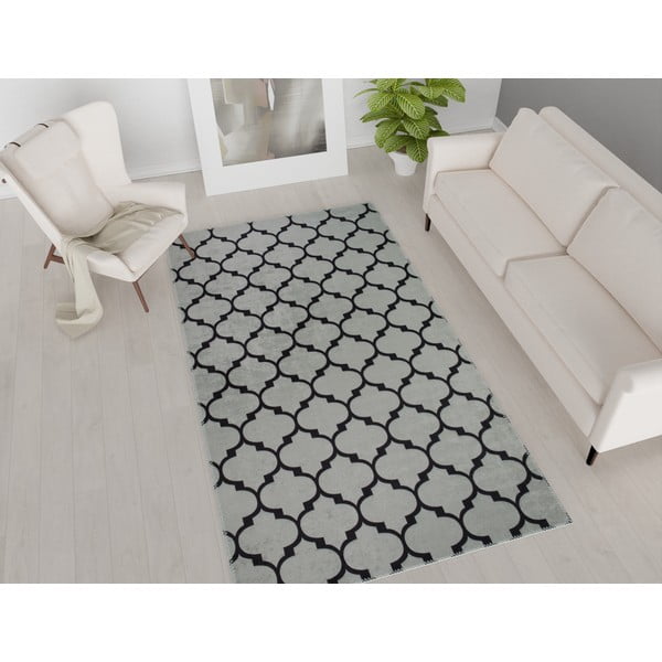 Pelēks mazgājams paklājs 80x50 cm – Vitaus-image-1