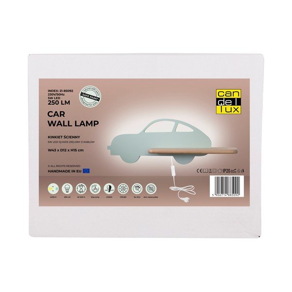 Piparmētru zaļa bērnu lampa Car – Candellux Lighting-image-3