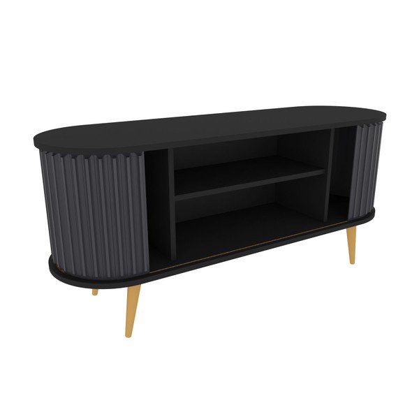 Melns/antracīta pelēks TV galdiņš 140x64 cm Stor – Kalune Design-image-4