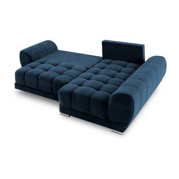 Karaliski zils samta stūra dīvāns Windsor & Co Sofas Nuage, labais stūris-image-4