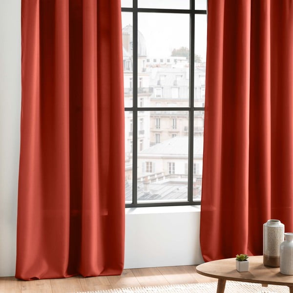 Ķieģeļu sarkans aizkars 140x260 cm Essentiel – douceur d'intérieur-image-2