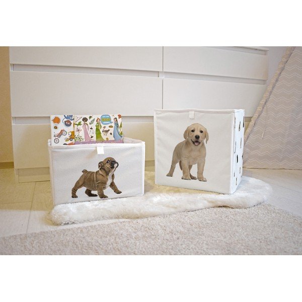 Balts tekstila bērnu rotaļlietu organizators 32x32x32 cm The Cutest Ones – Butter Kings-image-1