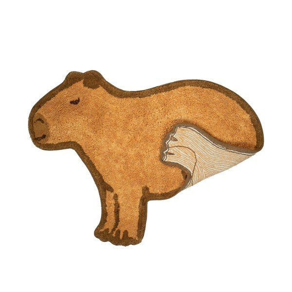 Brūns kokvilnas bērnu paklājs 52x68 cm Capybara – Sass & Belle-image-1
