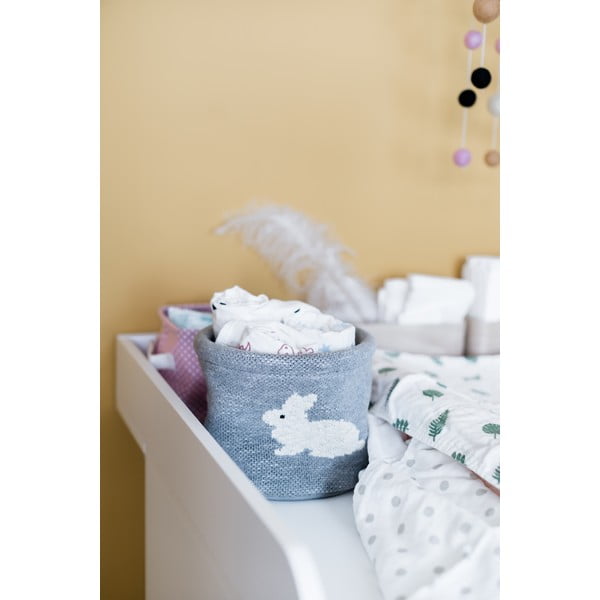 Pelēka kokvilnas soma Kindsgut Bunny, ø 16 cm-image-1