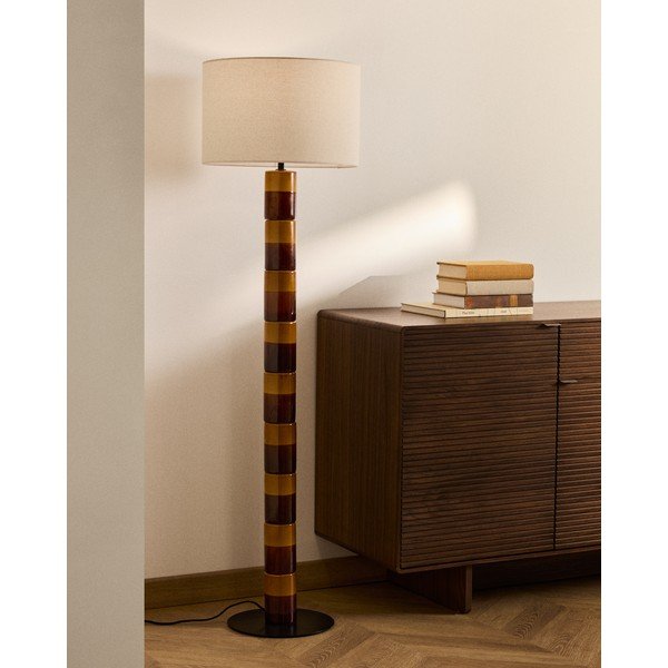 Stāvlampa ar auduma abažūru (augstums 146 cm) Mavran – Kave Home-image-1