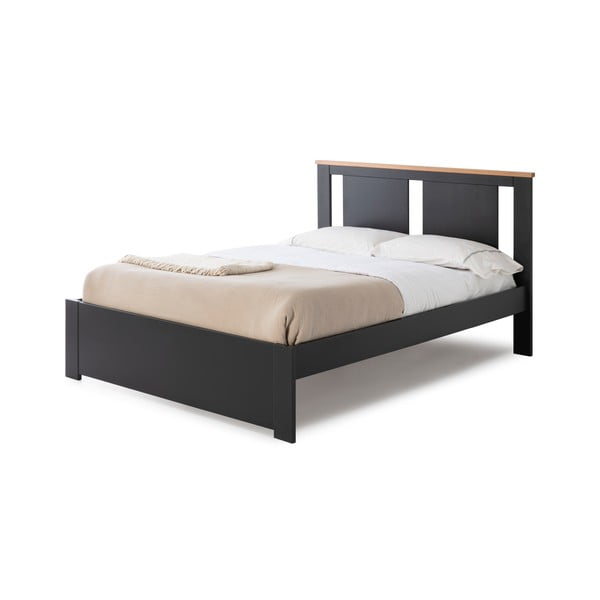 Tumši pelēka divvietīga gulta ar režģi 140x190 cm Enara – Marckeric-image-3