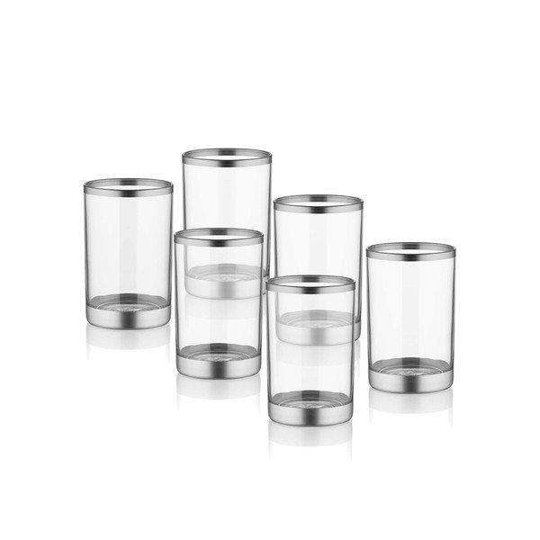 6 glāžu komplekts Mia Glam Silver, 100 ml-image-1