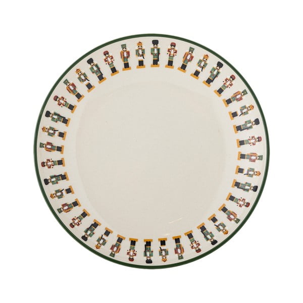 Krēmkrāsas deserta māla šķīvis ar Ziemassvētku motīvu ø 16 cm Jolly – Bloomingville
