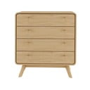 Dabīga toņa augsta kumode ar ozolkoka imitāciju 80x88 cm Cassie – Støraa