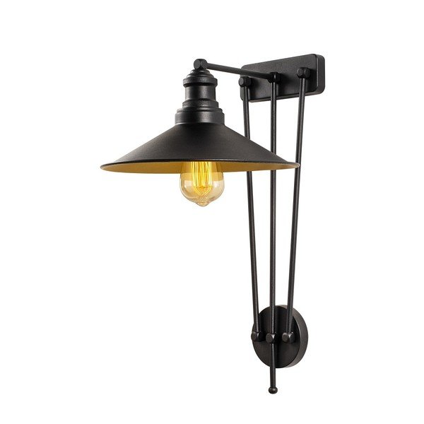 Melna metāla sienas lampa Opviq apgaismojums Roso-image-2