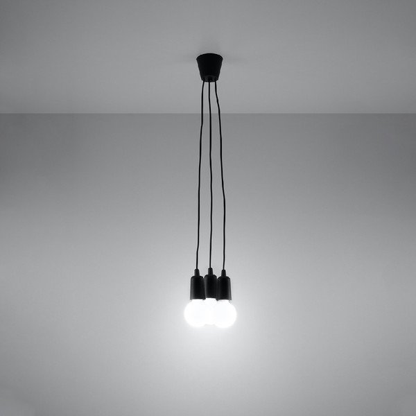 Melna piekaramā lampa 15x15 cm Rene – Sollux-image-4