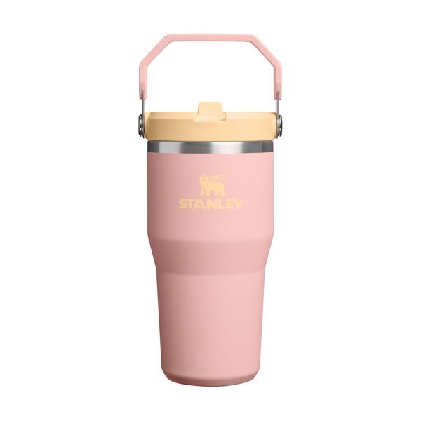 Persiku oranžs nerūsējošā tērauda termoss 600 ml IceFlow™ Flip Straw 2.0 Tumbler Peach Rose – Stanley