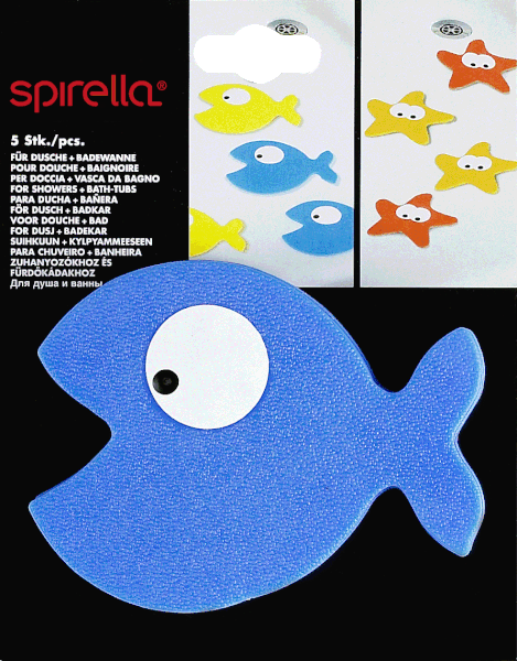 Bērnu pretslīdēšanas paklājiņi vannai (5 gab.) 10x13 cm Hungry – Spirella-image-1