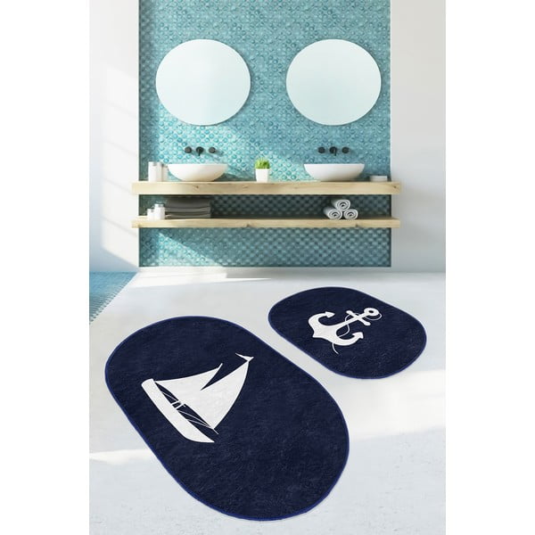 Zili vannas istabas paklājiņi (2 gab.) 60x100 cm – Mila Home-image-2
