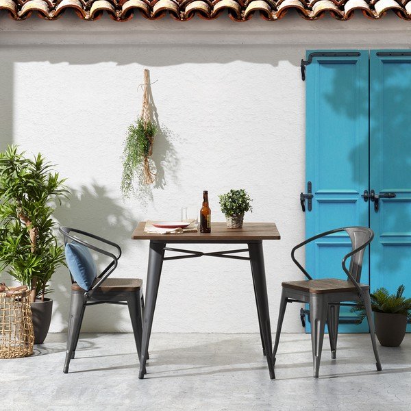 Dārza pusdienu galds ar bambusa virsmu Kave Home Malibu, 80 x 80 cm-image-3