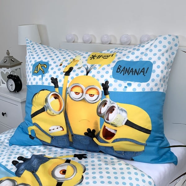 Mikrošķiedras bērnu gultas veļa vienvietīgai gultai 140x200 cm Minions 2 – Jerry Fabrics-image-3