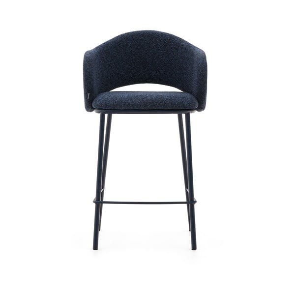 Tumši zils bāra krēsls (sēdekļa augstums 65 cm) Maina – Kave Home-image-4