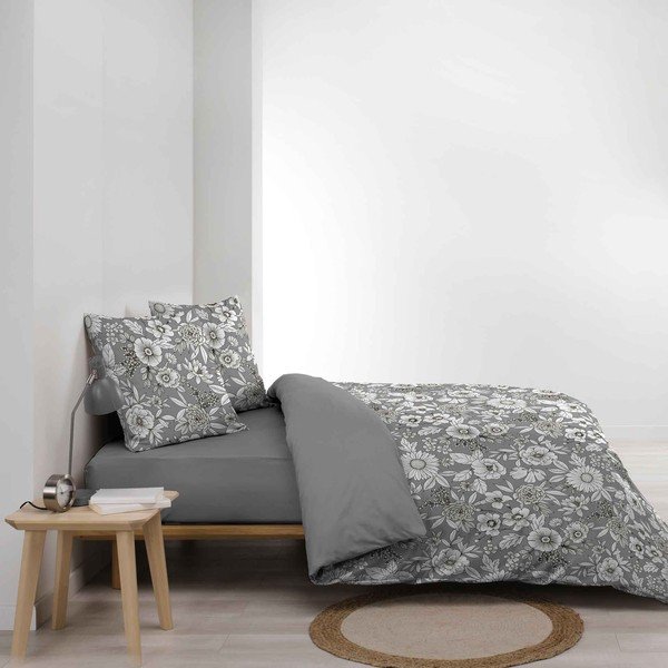 Balta/pelēka divguļamā kokvilnas gultas veļa 240x220 cm Milady – douceur d'intérieur-image-1