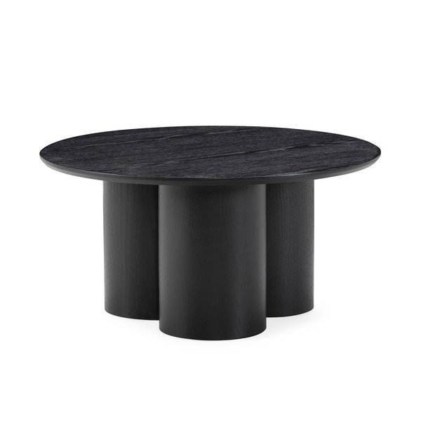 Melns apaļš žurnālgaldiņš ø 80 cm Lua – MOME