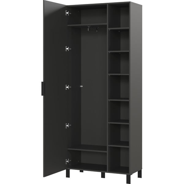 Antracīta pelēks drēbju skapis 82x202 cm Ceduna – Germania-image-3