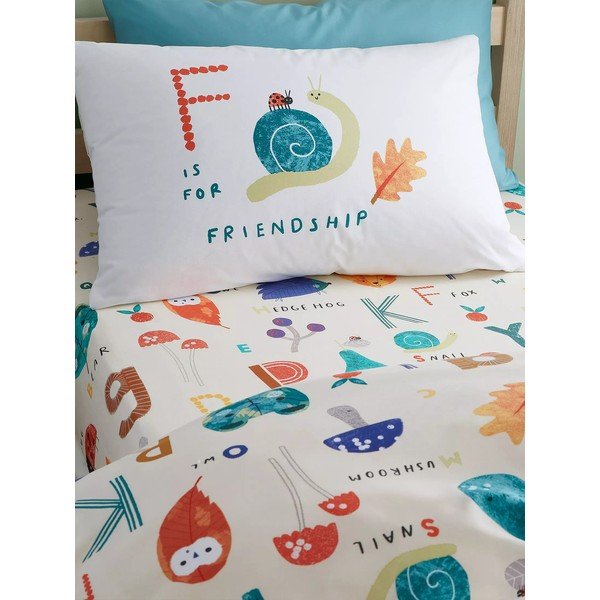 Bērnu palags bērnu gultiņai ar gumiju 70x140 cm Woodland Alphabet – RHS-image-1