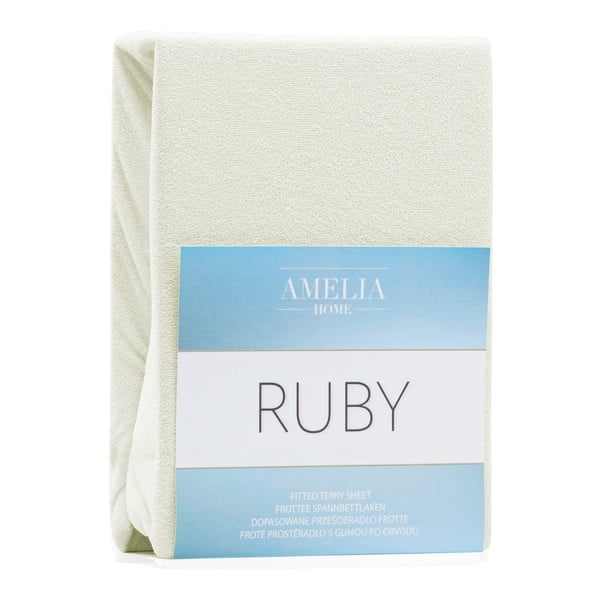 Krēmkrāsas frotē palags ar gumiju 240x220 cm Ruby – AmeliaHome-image-2