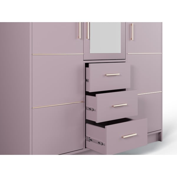 Rozā skapis ar spoguli 147x200 cm Burren – Cosmopolitan Design-image-1