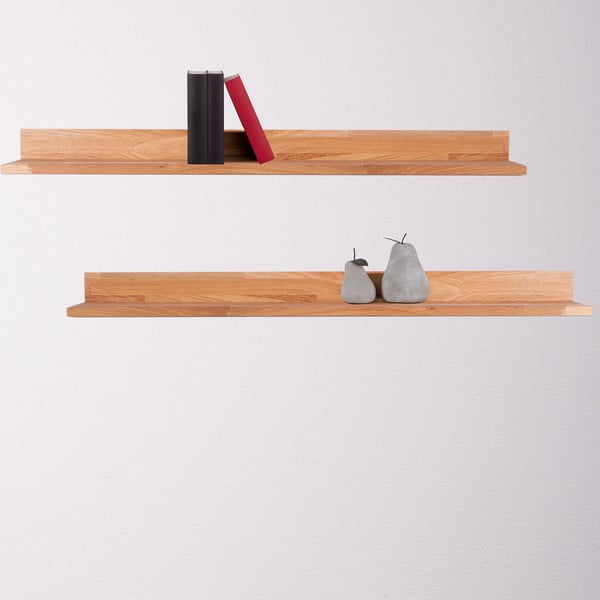 Dabīga toņa ozola masīvkoka sienas plaukts bildēm 100 cm Kalle – Interia Home & Living-image-1