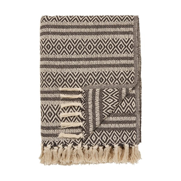 Brūns pleds no pārstrādātas kokvilnas 130x180 cm Adana – House Nordic