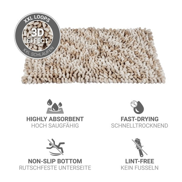 Bēšs tekstila vannas istabas paklājiņš 60x90 cm Lerici – Wenko-image-4