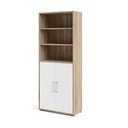 Balts/dabīga toņa modulārais grāmatu plaukts ar ozolkoka imitāciju 89x222 cm Prima – Tvilum