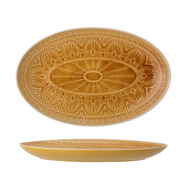 Oranžs keramikas servēšanas šķīvis Bloomingville Rani, 39 x 25 cm-image-3