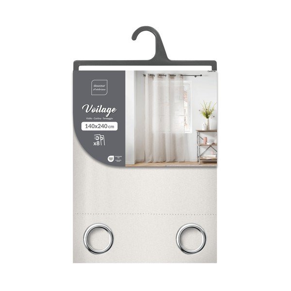 Ziloņkaula krāsas dienas aizkars no voiles 140x240 cm Carlin – douceur d'intérieur-image-4