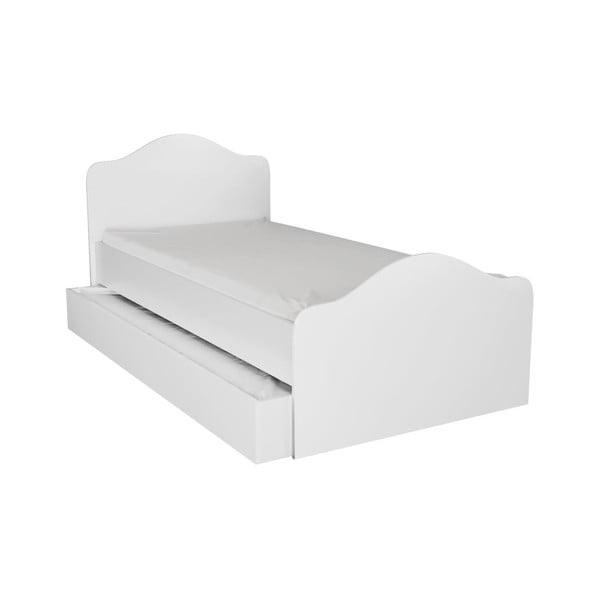 Balta vienvietīga gulta ar veļas kasti 90x190 cm Kanguru – Kalune Design